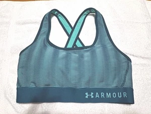 Sujetador deportivo Under Armour para mujer verde azulado entrenamiento deportivo forrado inalámbrico talla M - Imagen 1 de 7