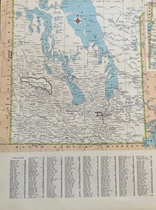 Arte de pared vintage de Manitoba Canadá 9x12 mapa a color 1967 Hammond Atlas - Imagen 1 de 6