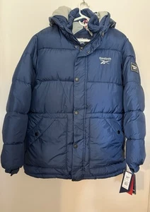 NEW Reebok OMRB1032 Northern Night Blue Quilted Puffer Jacket Coat L NWT $165 - Picture 1 of 9