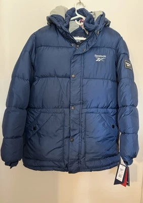 NEW Reebok OMRB1032 Northern Night Blue Quilted Puffer Jacket Coat L NWT $165 - Image 1 of 4