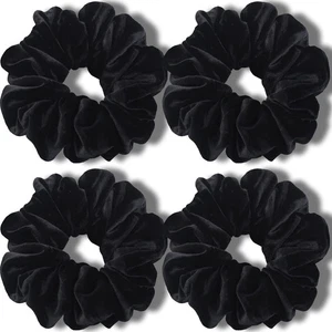 IVARYSS Extra Large Scrunchies for Women's Thick Hair, Premium Velvet V-Black  - Bild 1 von 7