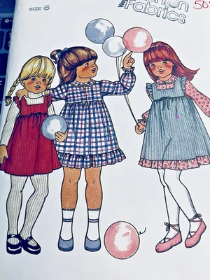 Vestido clásico de yema Butterick 3369 de colección años 80 y dobladillo con volantes talla 6 Foto 1 de 4