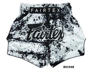 Fairtex Boxing Shorts Micro Satin Slim Fit 8-Stripe Elasticated Made TH Sz.S-5XL - Picture 1 of 17