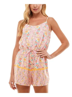 BEBOP 女式可调纽扣环领带细肩带阔腿连身裤 — 第 1/4 张图片