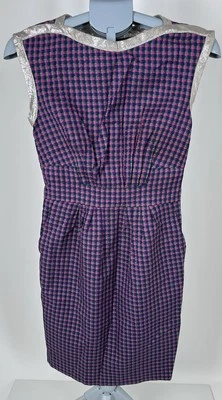 ⭐️ Vestido de cóctel Marc By Marc Jacobs a cuadros trébol azul fucsia verde talla 2 Foto 1 de 4