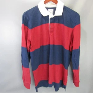 Camisa de Rugby Lands' End Manga Larga Rayas Auténtica Para Hombre XL/T Extra Grande Alta - Imagen 1 de 8
