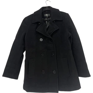Calvin Klein Zweireiher Peacoat Damen Größe L Schwarz Wollmischung Langarm - Bild 1 von 8