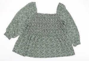 Blusa para mujer Simply Be verde negra talla 28 manga globo - Imagen 1 de 12