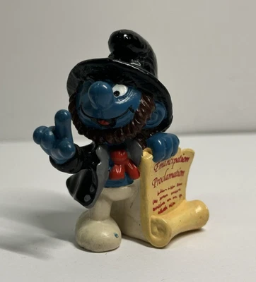 Figura histórica vintage Schleich 1984 Peyo Pitufo Abraham Lincoln - Hong Kong Foto 1 de 4