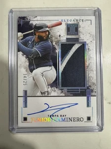Junior Caminero Tampa Bay Rays 2025 Impeccabile Eleganza 3 COLORI Patch Auto #/25 - Foto 1 di 2