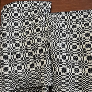 Vintage (2) Goodwin Guild Doppeldecken handgewebt 76 x106 karierter Stil *LESEN - Bild 1 von 5