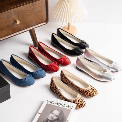 Repetto France, Zapatos de Ballet de Cuero Planos de Tacón Bajo Arco Varios Colores Foto 1 de 4