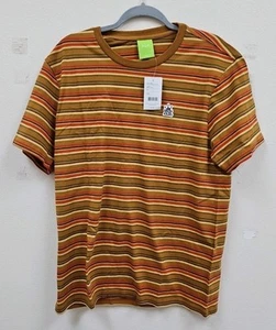Size Large Huf Crown Stripe Short Sleeve Knit Shirt Burnt Orange Skate New W Tag - Picture 1 of 8