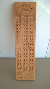 Cribbage Board Only No Pins Solid Curly Maple Wood 14" Classic Card Game - Picture 1 of 10