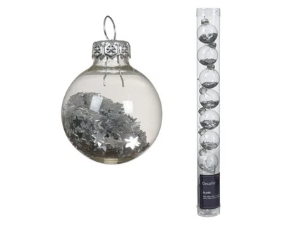 9 Weihnachtskugeln Glas 3cm  Christbaumkugeln Weihnachtsbaumkugeln transparent - Bild 1 von 4