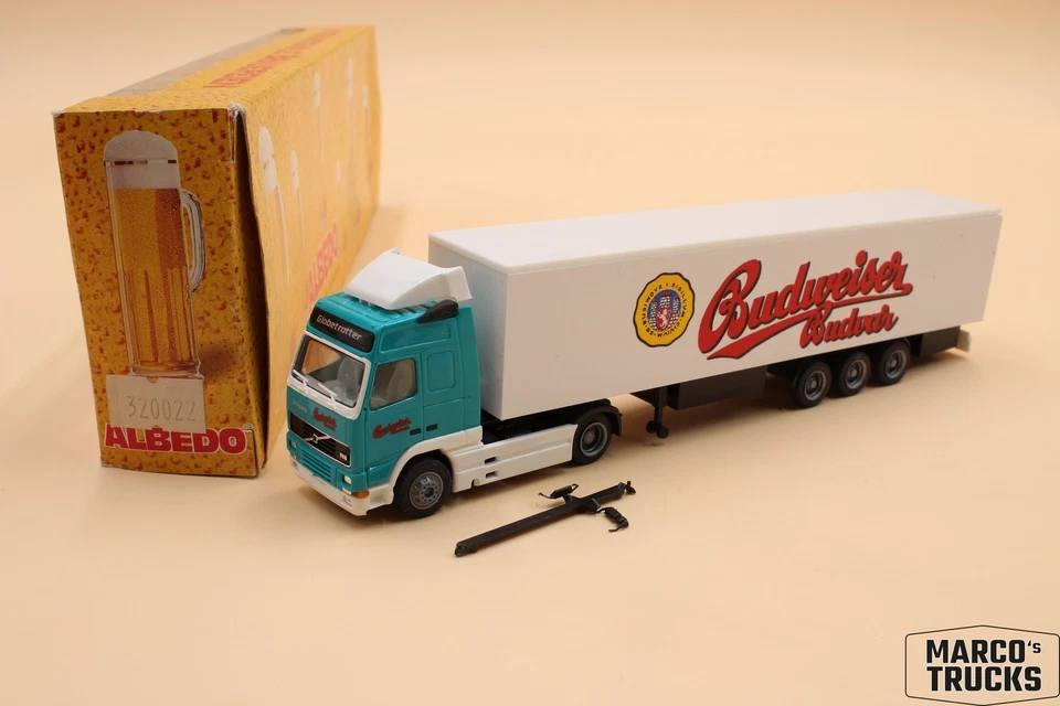 Albedo Volvo FH16 semi-trailer truck "Budweiser" Czech 320022 1:87 /AL1548 - Image 1 of 1