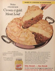 1959 Frenchs Mustard PRINT AD Crown O Gold Meatloaf - Dinner To Remember VTG 50s - Picture 1 of 5
