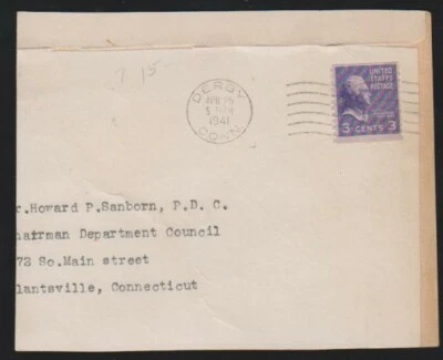 3c Prexy Coil used on turned label originally mailed from Beirut Lebanon 1940-41 - Image 1 of 2