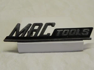 Vintage Mac Tool Box Metal Die Cast Emblem Logo Badge Chrome/Black Genuine - Foto 1 di 14
