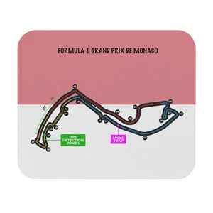Formula One Mouse Pad for the Monaco Grand Prix track layout and flag. - Picture 1 of 5