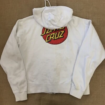 Santa Cruz куртка читать скейтборд толстовка с капюшоном женщин Sz L маленький красный логотип белый молнии - Изображение 1 из 4