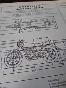 Moto KAWASAKI KZ 550 B SCHEDA Omologazione ORIGINALE 1981 ASI FMI - Imagen 1 de 5
