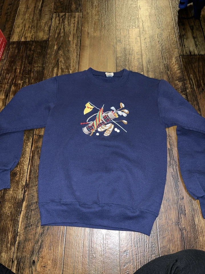 VTG. 90s Peanut Butter & Jelly Embroidered Golf Bag  Crew Neck Sweatshirt Size S - Image 1 of 4