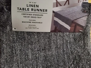 Smith & Hanken 60x18 Leinen Tischläufer Streifen grau - Bild 1 von 3