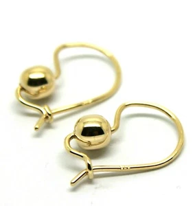 Genuine New 9ct 9kt Yellow Gold 6mm Euro Ball Drop Earrings - Bild 1 von 12