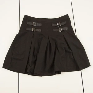 Hot Topic Goth Grunge Black Double Buckle Pleated Skirt Womens Sz S - Picture 1 of 11