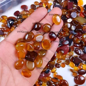 10 Pcs Natural AAA Yellow Brown Onyx Loose Cabochon Gemstone Lot 10-20mm - Picture 1 of 11