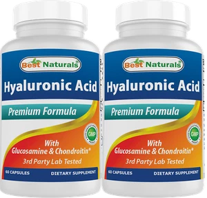 2 Pack Best Naturals, Hyaluronic acid 100 mg 60 Capsules *Joint Health* - Picture 1 of 3