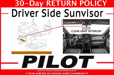 🔥 HONDA OEM 2013-2015 Pilot Sunvisor-Sun Visor Left 83280-SZA-A04ZA 🔥 - Image 1 of 3