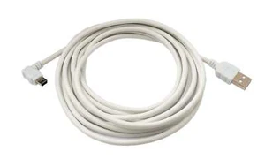 System-S USB 2.0 Cable 3 M Type A Plug To Mini B Plug Angle 5V IN White - Zdjęcie 1 z 4