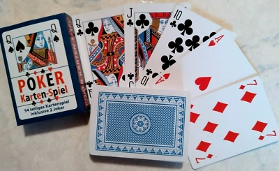 GLOBAL PARTNER 1x Poker-Karten-Spiel, 2er Set - 54 Blatt 2 Joker - Flush Preis *neu*