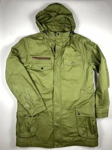 Publish Marke hergestellt in den USA große grüne Baumwolljacke im Armee-Stil mit Kapuze für Herren - Bild 1 von 12