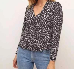 Black Ditsy Fruits Jilly Top Size 6 - Picture 1 of 4