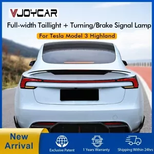 VJOYCAR for Model 3 Highland Full Width Taillight Rear LED Lamp Brake Light - Picture 1 of 8