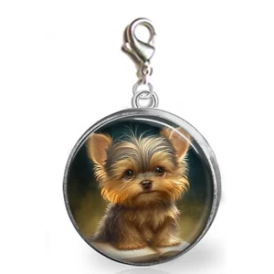 Bracciale Ciondolo Yorkie Yorkshire Terrier Cucciolo Cane Borsa Ciondolo Foto Gioielli - Foto 1 di 1