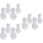  12 PCS White Plastic Cat Tail Hook Animals Modern Wall Hooks