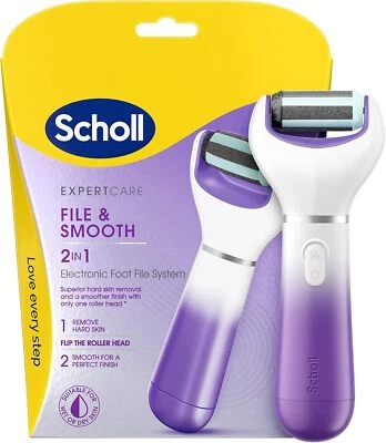 Scholl ExpertCare 2-in-1 File & Smooth. Dual Speed Pedi Electric Foot File for