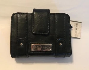 Sag Harbor SAGHARBOR Solid Black Small Tab Photo Flip Wallet - New with Tag! - Imagen 1 de 6