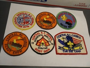 6 Vintage 1970s Boy Scout Central NC Council Patch Lot - Picture 1 of 9
