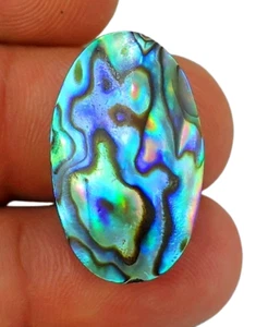 23 KT NATÜRLICHER AMMOLITH FEUER SELTEN ABALONE MUSCHEL OVAL CABOCHON EDELSTEIN BL-327 - Bild 1 von 5