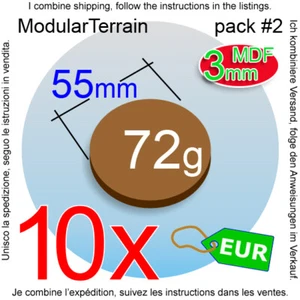 10x 3mm MDF 55mm Round Base Socle Rond War Hammer 40k Infinity Age Of Sigmar - Imagen 1 de 7