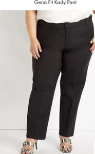 Eloquii Damen schwarz klassische Passform Bootcut Anzughose Stretch Übergröße 24 - Bild 1 von 7
