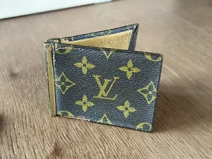 Louis Vuitton Rare Vtg Money Clip Wallet Monogram Canvas Saks Fifth Damaged - Picture 1 of 10