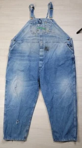 Salopette bavaglino effetto invecchiato vintage chiave jeans imperiale uomo 58 x 30 jeans scarafato - Foto 1 di 13