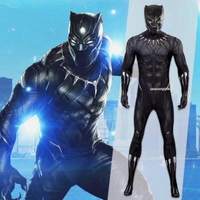Marvel Película Pantera Negra T'Challa Juegos con disfraces Body Mono Disfraz Máscara Para Hombres Foto 1 de 4