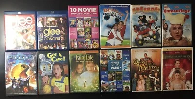 30 Kids Movies on 12 DVDs Glee Breakout Pixels Get a Clue Camouflage &More - Image 1 of 4